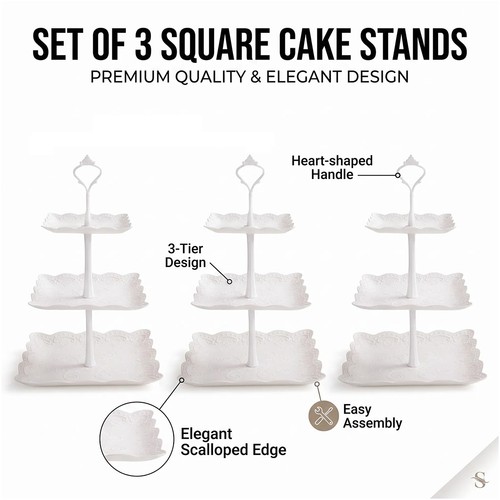 3pcs tier cake stand - 3pcs,