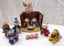 Angel Cheeks Russ 9 Piece Christmas Nativity Set Boxed - Kirks Kritters