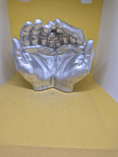 White porcelain cupped - white, hands