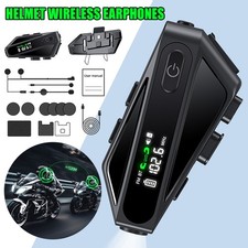 Bluetooth Motorcycle Helmet Intercom Headset Wireless Motorbike Headphone + Mic
