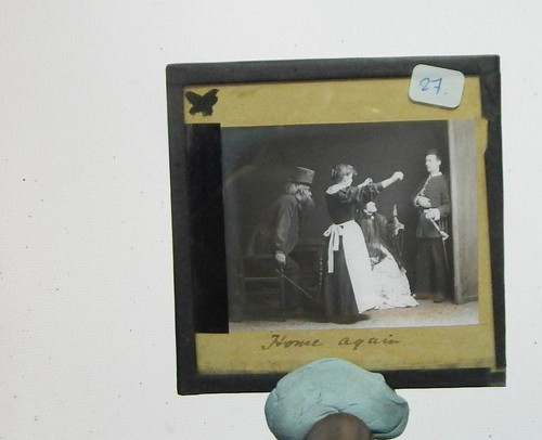 Glass magic lantern slide home - glass,