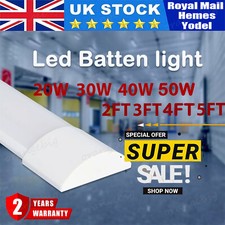 LED Batten Tube Light Strip Lights 1ft 2ft 3ft 4ft 5ft Garage Ceiling Light Lamp