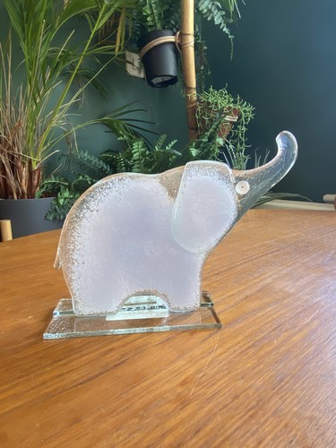 Fused glass elephant handmade - fused,