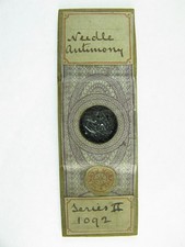 Antique microscope slide. Henry Murphy. "Needle Antimony". Dry mount.