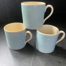 SUSIE COOPER Duck Egg Blue Moon Crescent Coffee Cans Espresso Cups c1930s