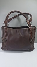 FOSSIL Dark  brown Leather  Handbag Shoulder Good Size VGC