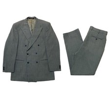 Vintage 90s ST MICHAEL M&S Double Breasted Suit 40" Chest W36 L33 Long