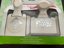 New Boxed Martha Stewart Santa Sleigh Snowflake Scroll Border & Corner Punches