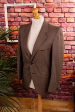 Vintage Original 70s Jacket Blazer Brown Wool Vichy Check Dandy M