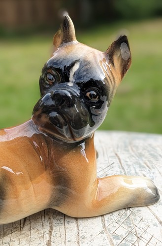Boxer puppy dog figurine - boxer,