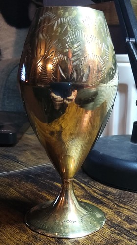 Vintage handmade etched brass - vintage,