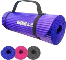 Yoga Exercise Mat Thick Non Slip with Carry Strap 12mm Workout for Home Large