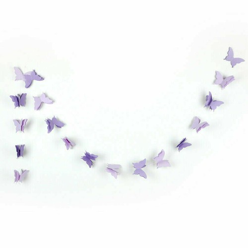 Butterfly garland purple 7m - butterfly, 2.7m
