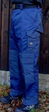 DICKIES NAVY BLUE CARGO TROUSERS WORK CORDURA KNEE PAD POCKET TRADESMAN PANT
