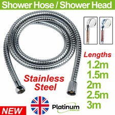 SHOWER HOSE 1.2/1.5/2/2.5M STAINLESS STEEL FLEXIBLE CHROME SHOWER BATHROOM PIPE