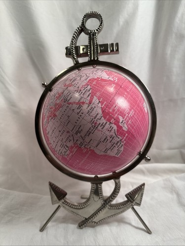 Pink world globe - world, silver