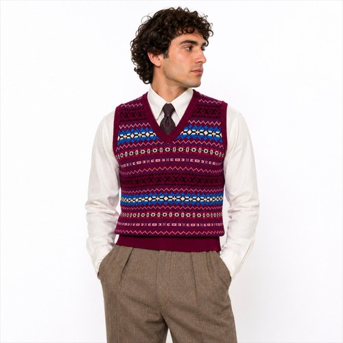 Mens vintage fairisle tank - mens,