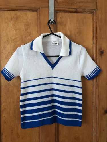 Vintage crimplene knit polo - crimplene,