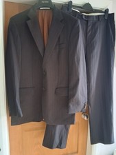 Baumler Dark Brown 2 Piece Suit Pure Wool 46" Chest 34" Waist