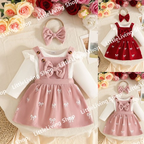 3pcs newborn baby girls ribbed - 3pcs,