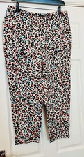 Multi Coloured Animal Print leggings Size 18/20  In Cotton With Comfort Waist