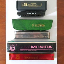 Vintage Harmonica - Hohner Pro Harp , Echo no. 2309 , Parrot 24 holes x3 Bundle