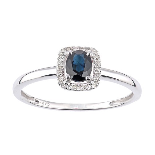 9ct white gold oval - 9ct,