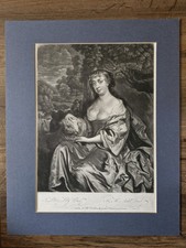 Mezzotint by James McArdell (1729-1765) Portrait, "Lady with a Lamb" 