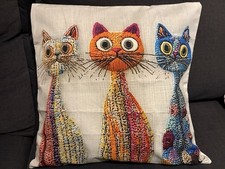 Cat Theme Cushion Cover 2D