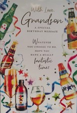 adult grandson birthday card /