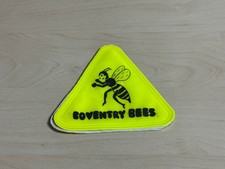 Vintage Fluorescent Yellow Coventry Bees Plastic Stick on Triangle Badge Patch