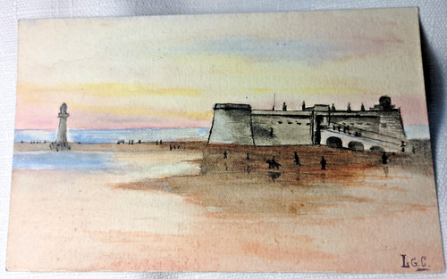 Original watercolour postcard
