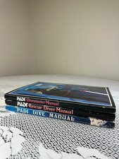 3 LOT VTG Collectible PADI Divemaster & Rescue Diver Manual Dive Manual Book Set