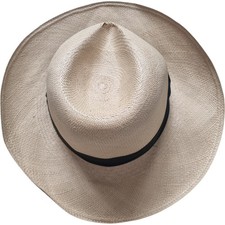 Genuine Panama Hat Men's Natural Handwoven Straw Classic Fedora Ecuador