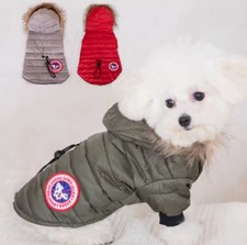 Designer Dog Jacket Winter Coat Hooded Fur Coat Dog Clothes Warm Puppy Clothing