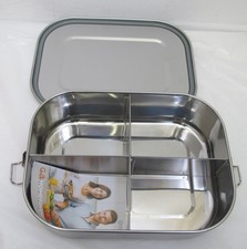 GA HOMEFAVOUR leakproof stainless steel 4-compartment bento lunch box - CG W24