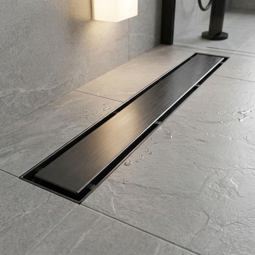 Linear shower drain dark - linear,