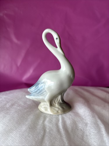 Vintage glossy porcelain swan - porcelain,