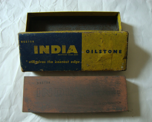 Vintage oilstone sharpening - oilstone,