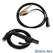 EARTH CLAMP + ELECTRODE HOLDER WELDING CABLE 2m GROUND ARC MMA 200A 10-25 DINSE