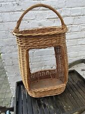 Vintage French Bakery Baguette Basket  Aperitif Serving Wine Portable Bottle 29”