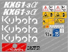 KUBOTA KX61-3 MINI DIGGER COMPLETE DECAL SET WITH SAFETY WARNING SIGNS