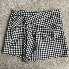 Zara Gingham Wrap Mini Skirt