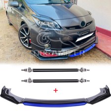 For Toyota Prius Corolla Black Blue Front Bumper Lip Spoiler Splitter Sturt Rods