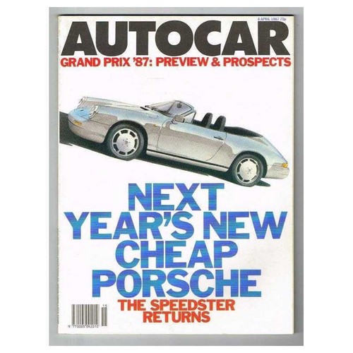 Autocar magazine april - magazine, 1987