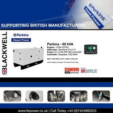Brand New Blackwell Perkins/Stamford Diesel Generator - 66 kVA UK-assembled