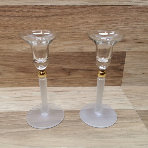Pair vintage frosted - stem, &