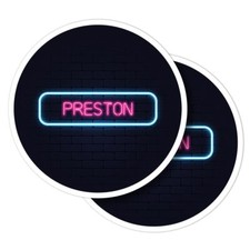2x Vinyl Stickers Neon Sign Design Preston City England #350232