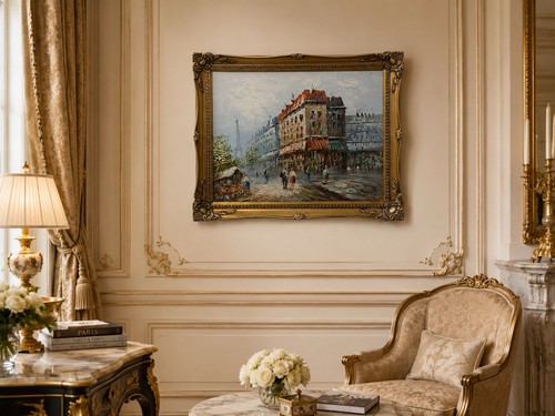 Burnett signed oil canvas - signed,