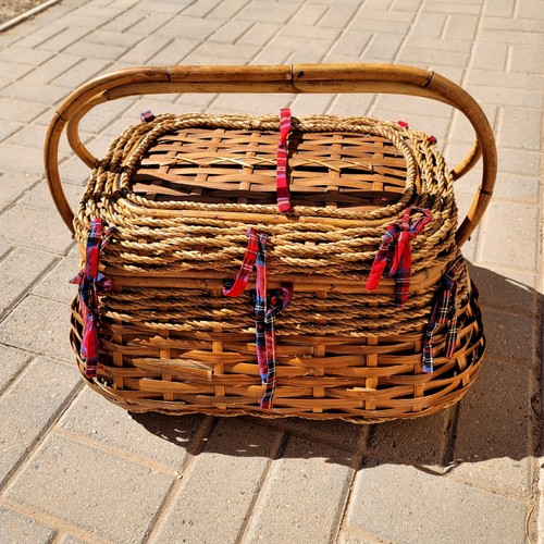 Deluxe picnic time basket rope - basket,